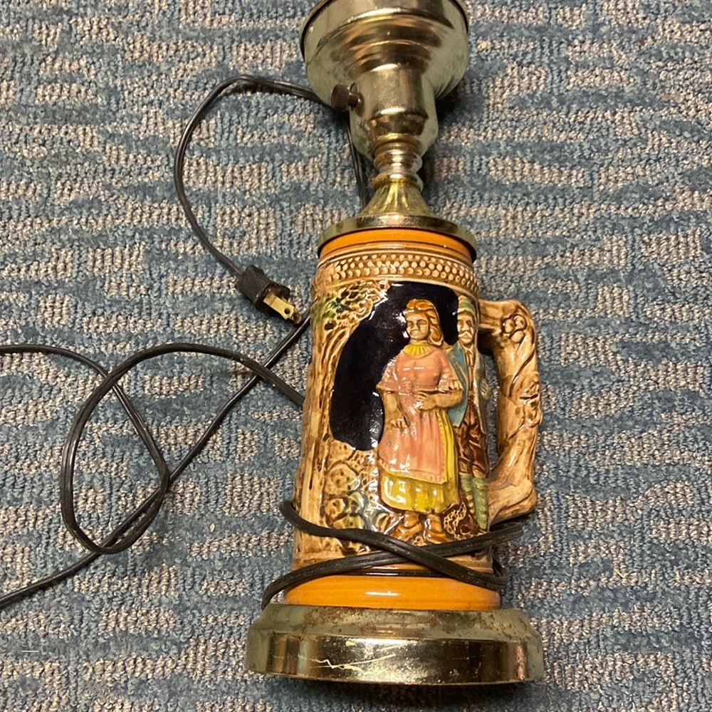 Vintage Rare Beer Stein Bar Lamp
